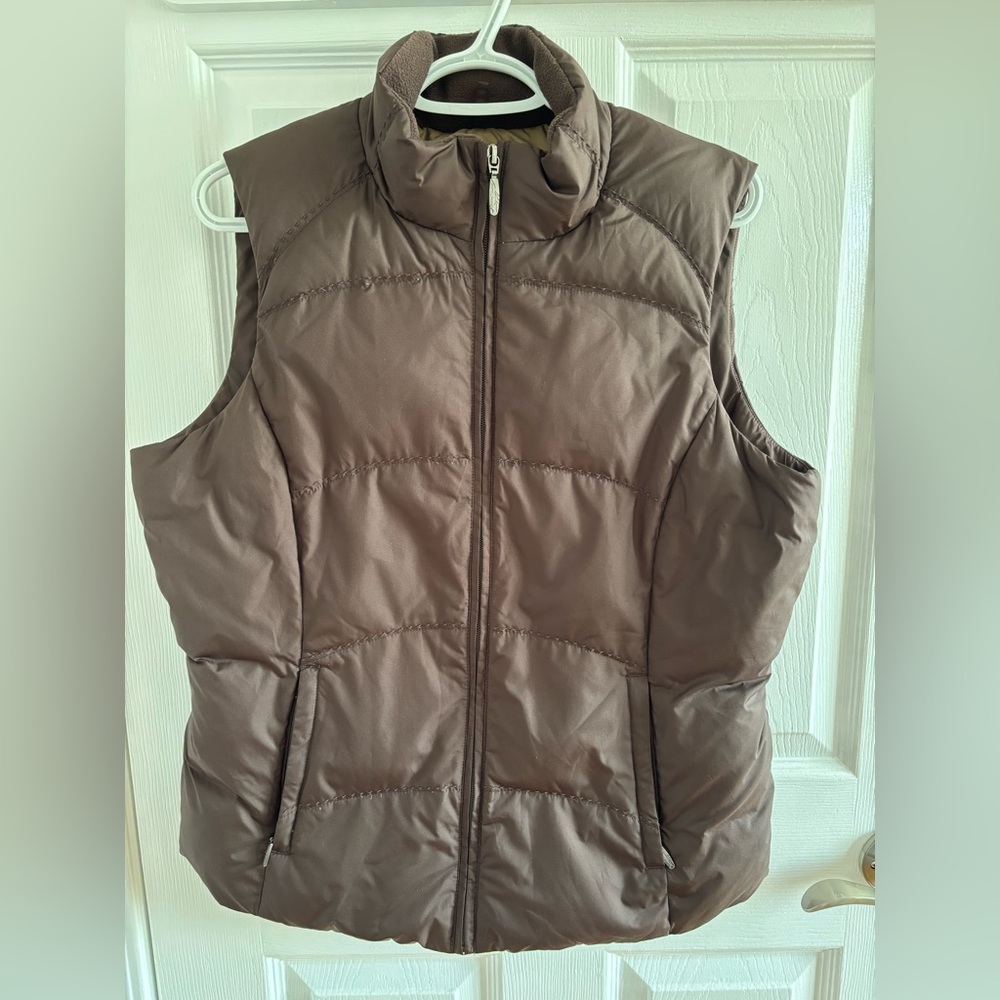 Eddie Bauer Chocolate Brown Quilted Down Vest